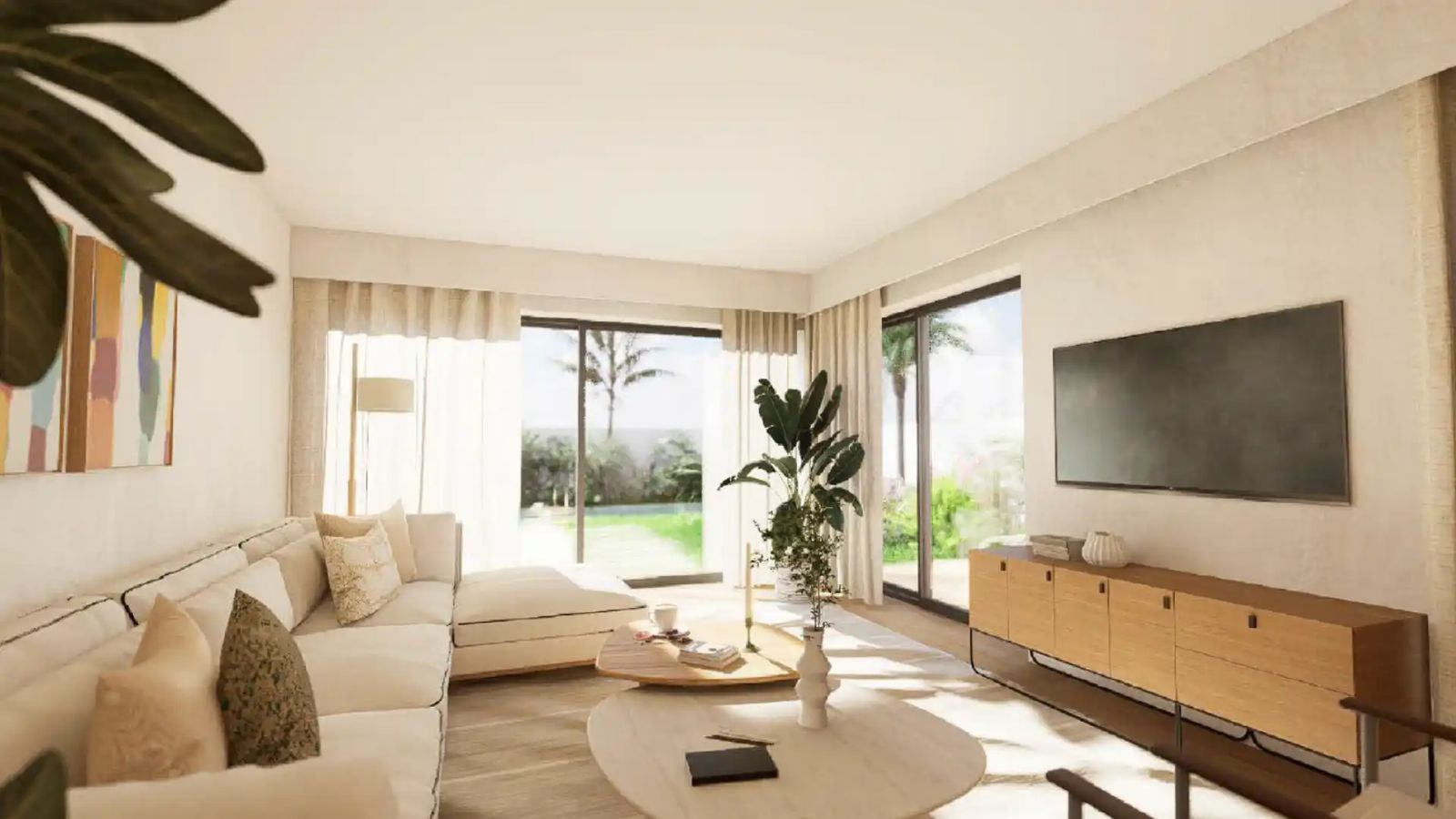 03 living room with palm tree view