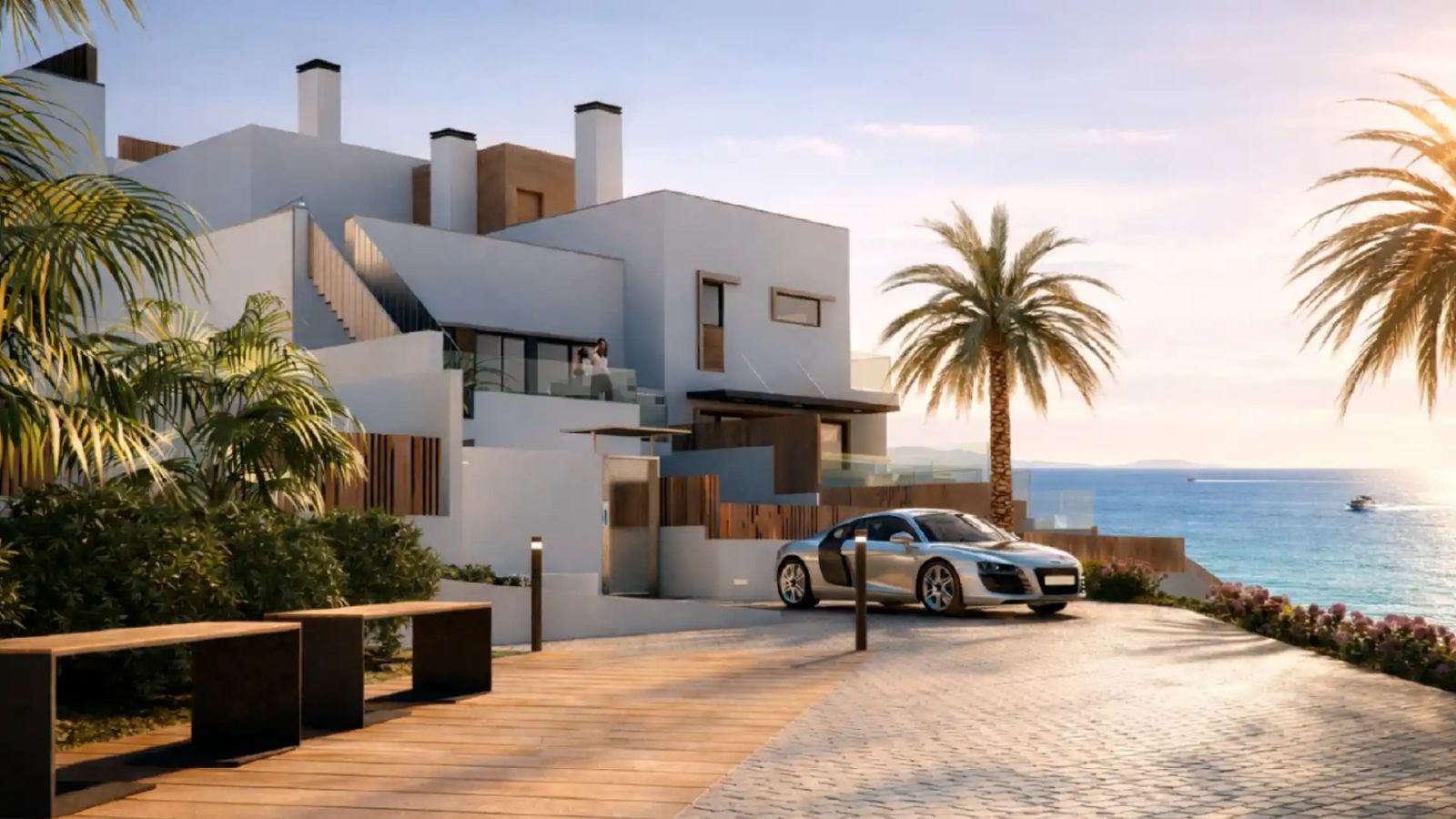 06 modern villa ocean view palm trees
